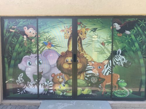 sliding door classroom art